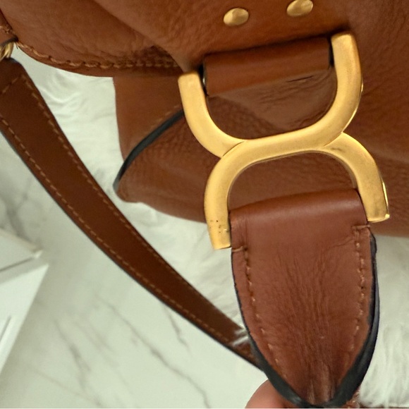 Chloe Tan Leather Satchel with Gold Accents Caramel Medium. Like New - Picture 5 of 14